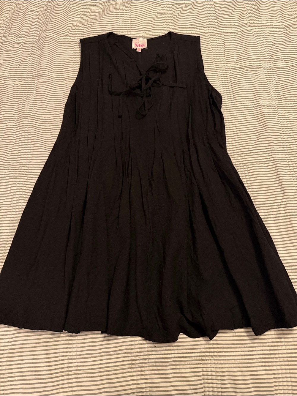 So Me Black Sleeveless Tie-Neck Mini Dress